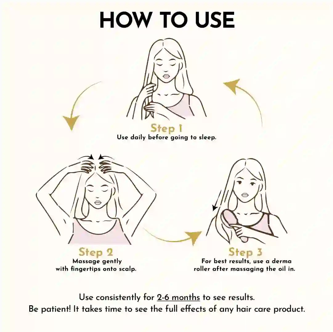 Deeply Conditioning Hair Growth Oil for Hair Fall, Alopecia, Balding and Dandruff