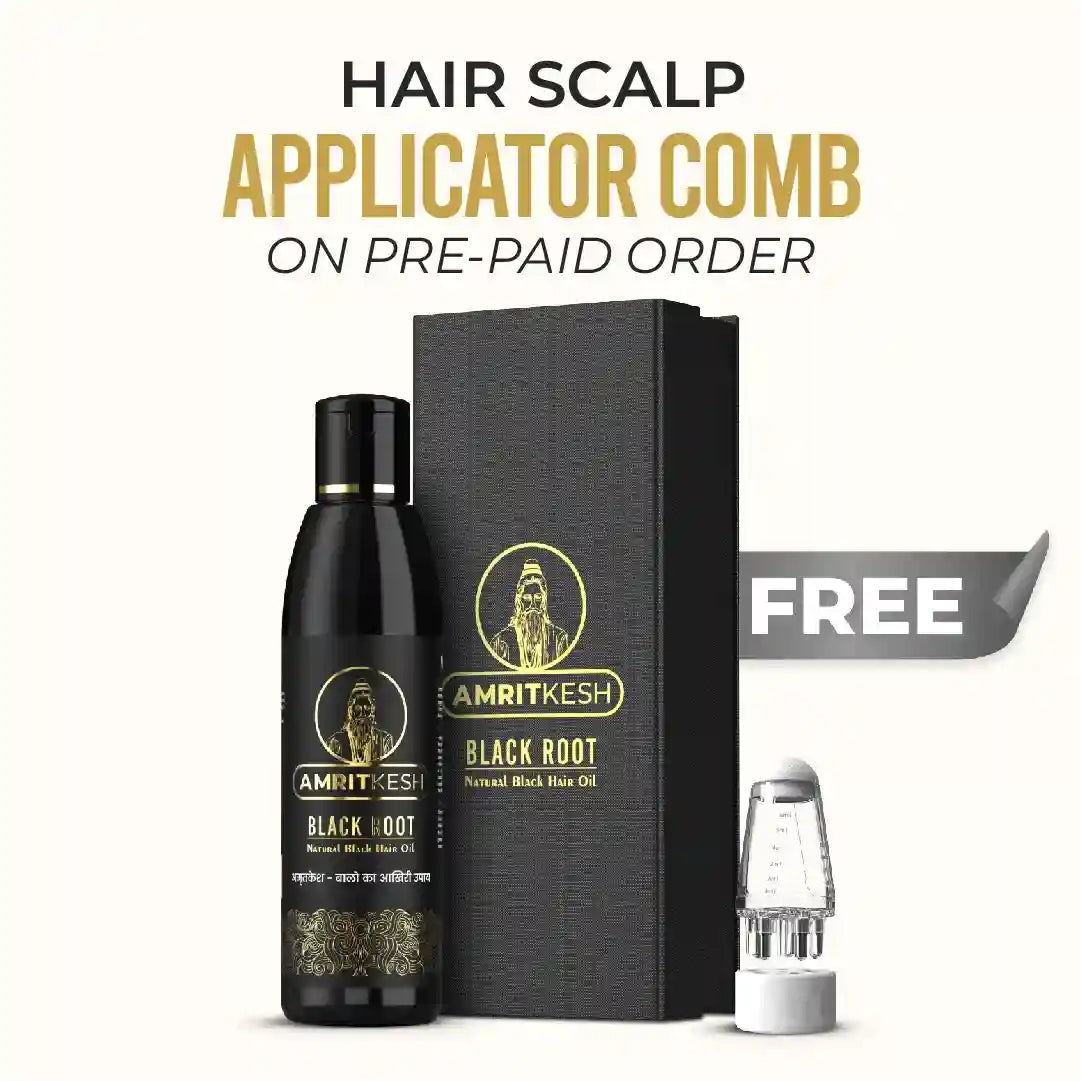 Clinically Proven AMRITKESH Black Root Natural Hair Oil